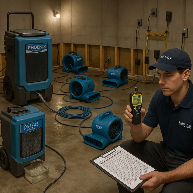 Structural Drying and Dehumidification process in Arden Hills, MN